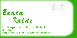 beata kaldi business card